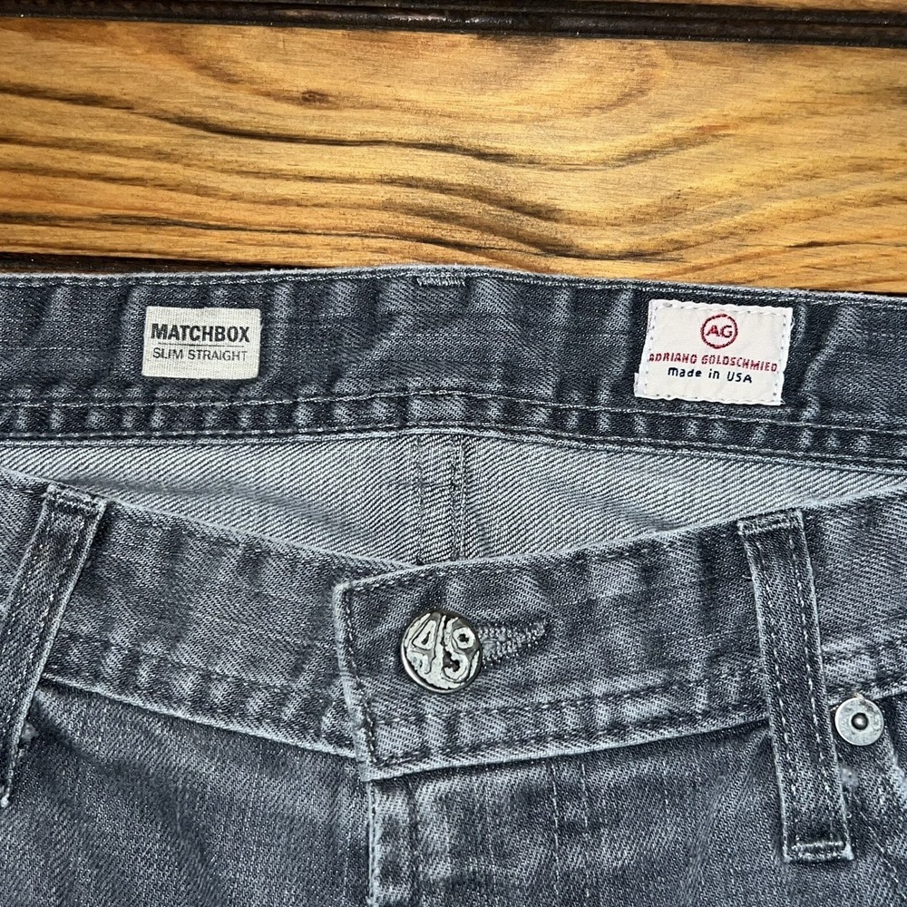 Adriano Goldschmied Matchbox Slim Straight Jeans Mens Size 36x33 Gray Denim - Picture 5 of 8